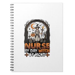 Cuaderno Bruja Día Enfermera Noche Halloween Cementerio Cal