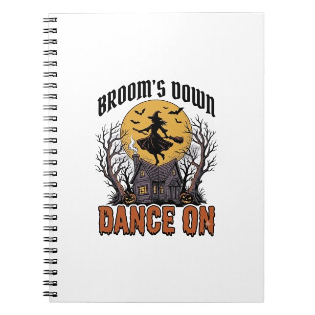 Cuaderno Bruja Divertida Bailarina Grabado Vintage Hallowee (Frente)