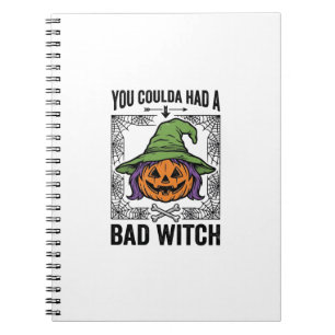 Cuaderno Bruja Mala Halloween Divertido Calabaza Bruja_1