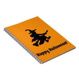Cuaderno Bruja Negra en Naranja - Feliz Halloween