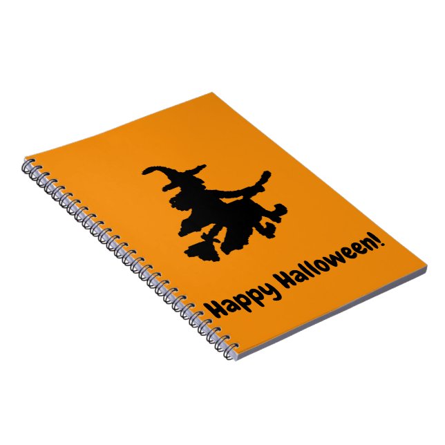 Cuaderno Bruja Negra en Naranja - Feliz Halloween  (Lado Derecho)