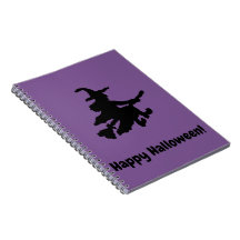 Bruja Negra sobre Morado - Feliz Halloween