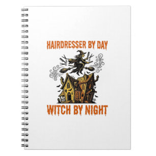 Cuaderno Bruja Peluquera Camiseta Vintage Salón Halloween_1