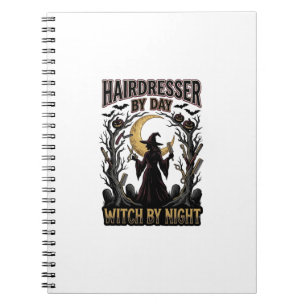 Cuaderno Bruja Peluquera Halloween Estilista de Día Diseño_