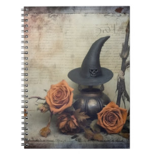 Cuaderno Bruja victoriana vintage calabaza rosas