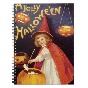 Cuaderno Bruja Vintage Alegre de Halloween por Ellen Clapsa