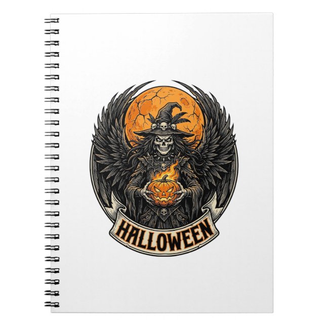 Cuaderno Bruja Vintage de Halloween Gótico (Frente)