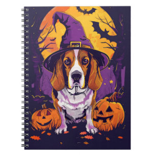Cuaderno Bruja Y Calabaza De Halloween Beagle Tocante
