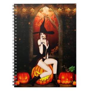 Cuaderno Bruja y calabazas de Halloween