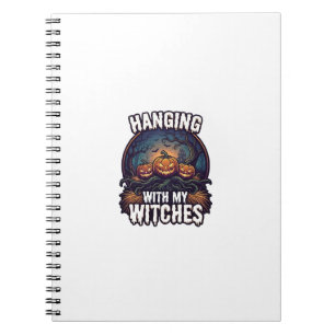 Cuaderno Brujas Colgantes Calabazas de Halloween Bosque Emb