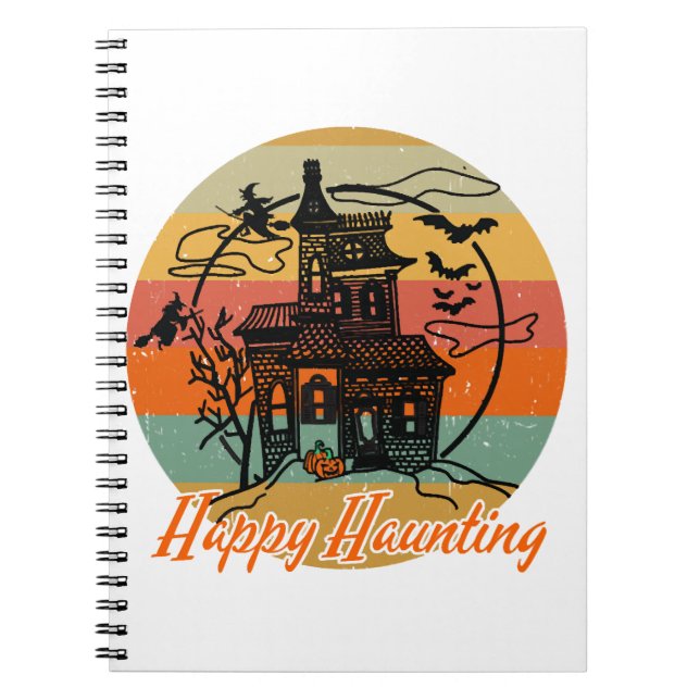 Cuaderno Brujas Feliz Cazando Vintage Retro (Frente)