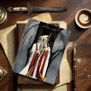 Cuaderno Brujo Blanco Místico Roble Cuervo Fantasía