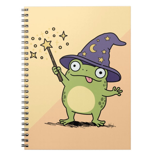 Cuaderno Brujo de la rana lanzando hechizos (Frente)