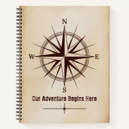 Cuaderno Brújula de Coordenadas de Destino | Boda de Viaje