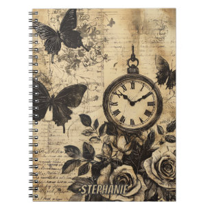 Cuaderno Brújula Vintage & Mariposa - Papel Rústico