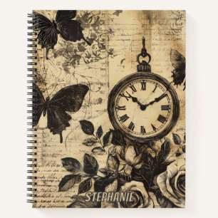 Cuaderno Brújula Vintage & Mariposa - Papel Rústico