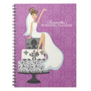 Cuaderno Brunette Bride sobre el Pastel de Boda {orquídea}