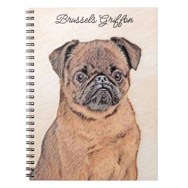 Cuaderno Bruselas Griffon Smooth Painting Original Dog Art (Frente)