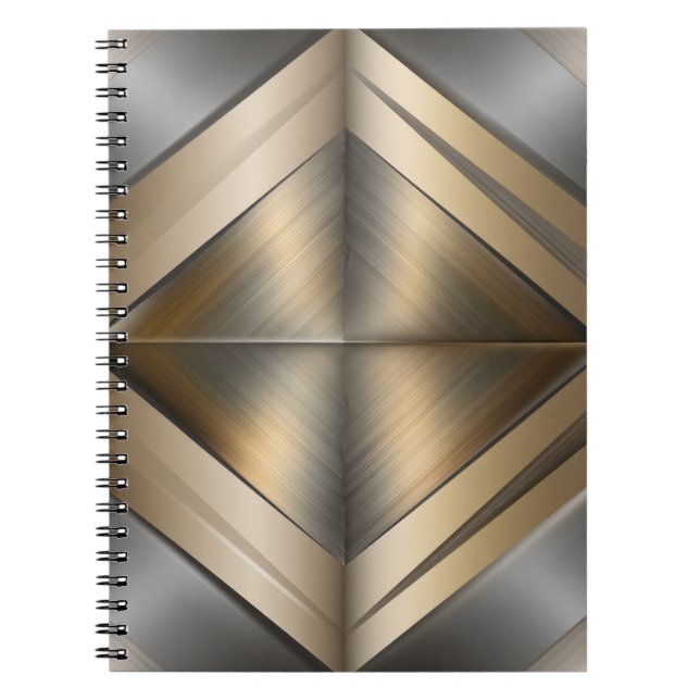 Cuaderno Brushed Metallic Geometric Diamond Pattern (Frente)