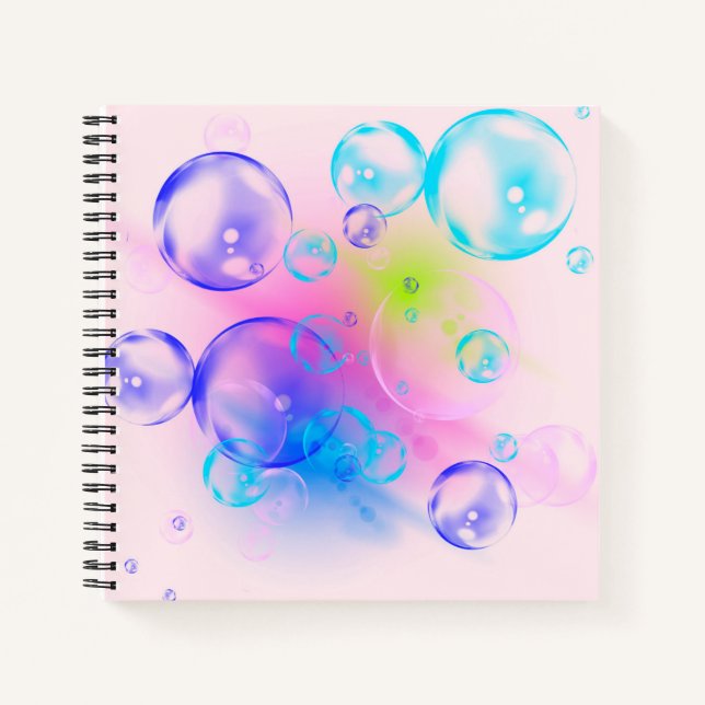 Cuaderno BUBBLES - Burbujas Coloridas Para Niños - (Anverso)