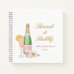 Cuaderno Bubbly Champagne Bridal Brunch Guestbook<br><div class="desc">Bubbly Champagne Bridal Brunch Guestbook Añadir texto personalizado a la parte posterior para proporcionar cualquier información adicional necesaria para sus invitados.</div>