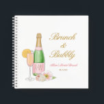 Cuaderno Bubbly Champagne Bridal Brunch Guestbook<br><div class="desc">Bubbly Champagne Bridal Brunch Guestbook Añadir texto personalizado a la parte posterior para proporcionar cualquier información adicional necesaria para sus invitados.</div>