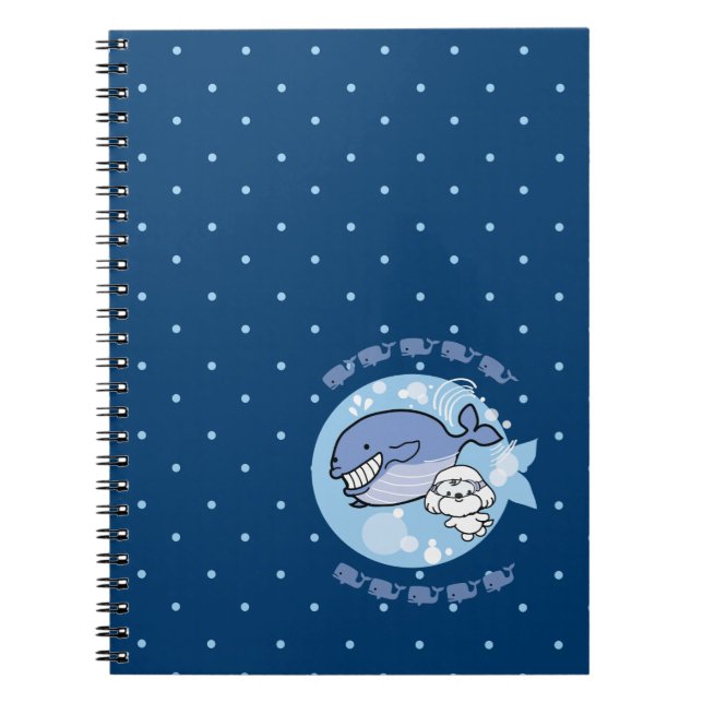 Cuaderno Bubbly está nadando con ballena (Frente)