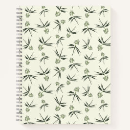 Cuaderno Buceando ramas verdes en crema - patrón sin fisura