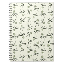 Cuaderno Buceando ramas verdes en crema - patrón sin fisura