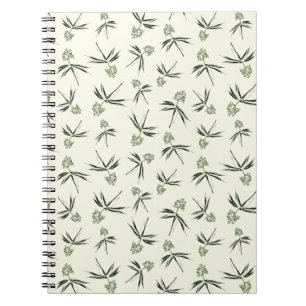 Cuaderno Buceando ramas verdes en crema - patrón sin fisura