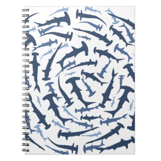 Cuaderno buceo con escafandra del tiburón de hammerhead del