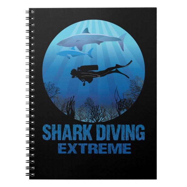 Cuaderno Buceo de tiburones en el buceo extremo de Scuba (Frente)