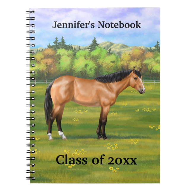 Cuaderno Buckskin Dun Quarter Horse (Frente)