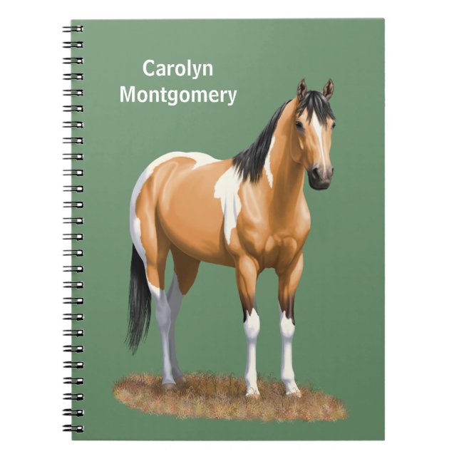 Cuaderno Buckskin Pinto Dun Paint Horse Stailling (Frente)