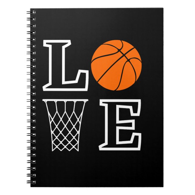 Cuaderno Bucles de baloncesto, regalo del jugador de balonc (Frente)