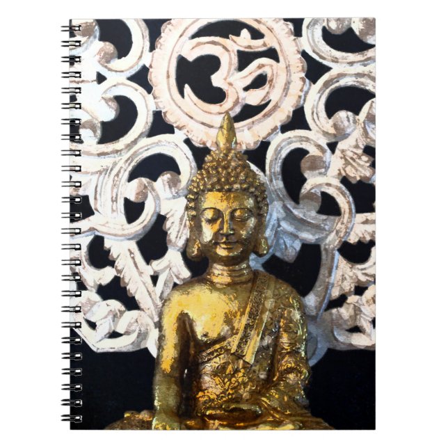 Cuaderno Buda de la Tierra de Oro Mantra OM Aum Meditación  (Frente)