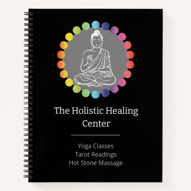 Cuaderno Buda Rainbow Chakras Yoga espiritual metafísico (Anverso)