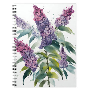 Cuaderno Buddleia - Flores en acuarela