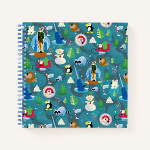Cuaderno Buddy el patrón Verde azulado de elfo y caracteres