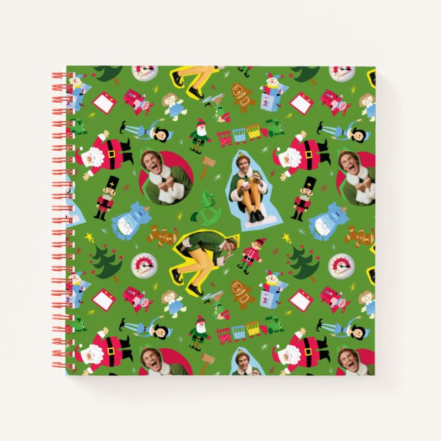 Cuaderno Buddy the Elf and Navidades Icons Pattern (Anverso)