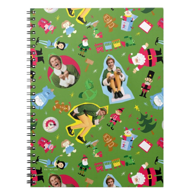 Cuaderno Buddy the Elf and Navidades Icons Pattern (Frente)