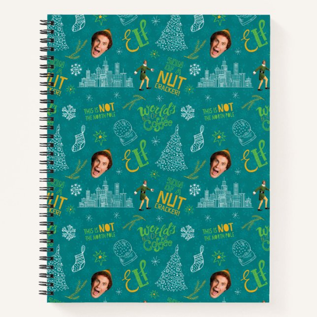 Cuaderno Buddy the Elf Teal Quote Pattern (Anverso)