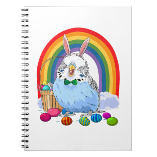Cuaderno Budgie Blue Parakeet Easter Eggs Bunny Premium