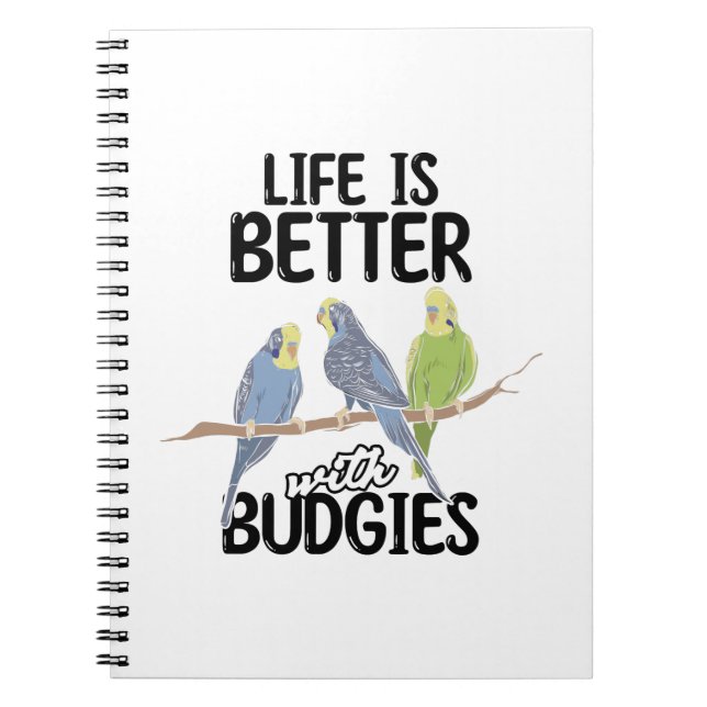 Cuaderno Budgie Mascota Bird | Aves Animales Bugies Ideas d (Frente)