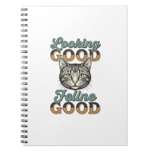 Cuaderno Buen aspecto Felino Bueno Diseño de gato vintage_1