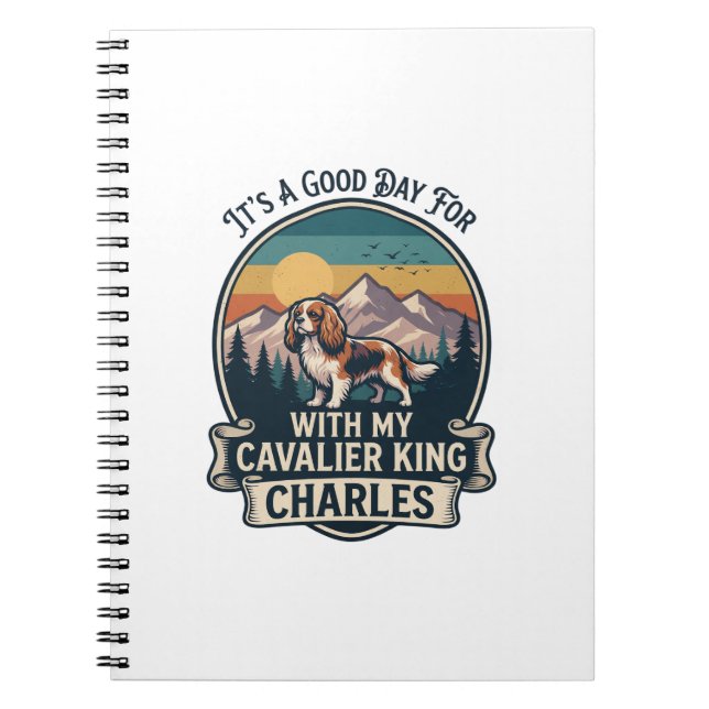 Cuaderno Buen Día de Caminata Cavalier King Charles Perro (Frente)