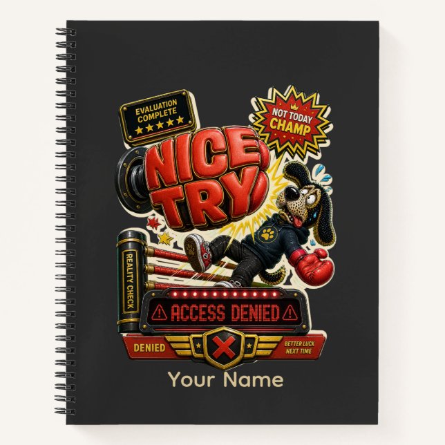 Cuaderno Buen Intento Acceso Denegado Personalizado Diverti (Anverso)