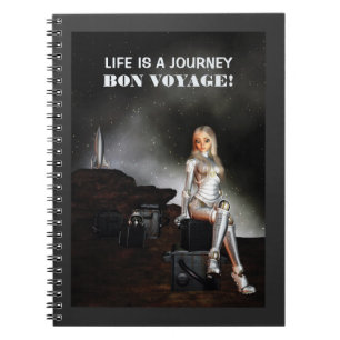 Cuaderno ¡Buen viaje! Mujer adorable. Espacio feliz