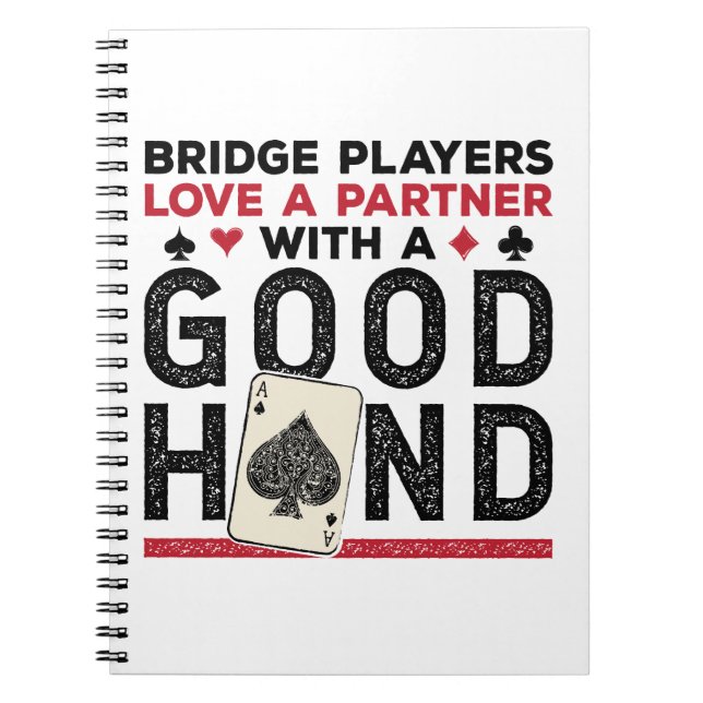Cuaderno Buena mano de Funny Bridge Player Partner (Frente)