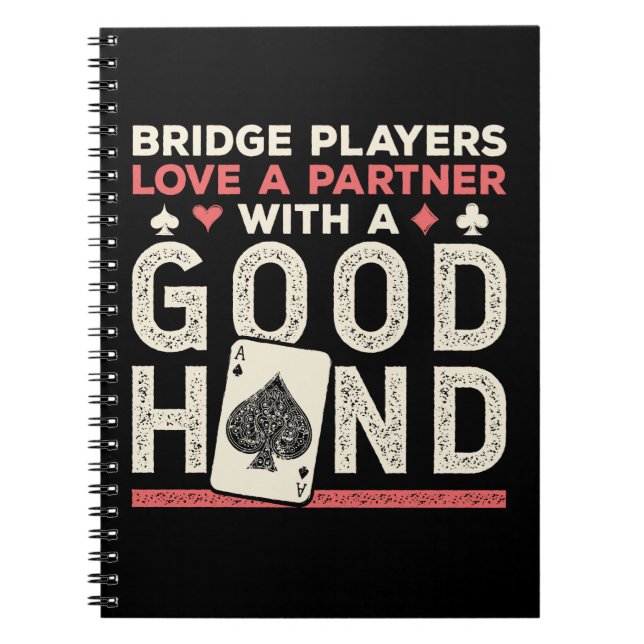Cuaderno Buena mano del jugador puente Chiste Partner (Frente)